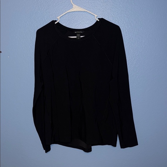 Athleta Black Long Sleeve Performance Top - size Large - B6 - Picture 1 of 6